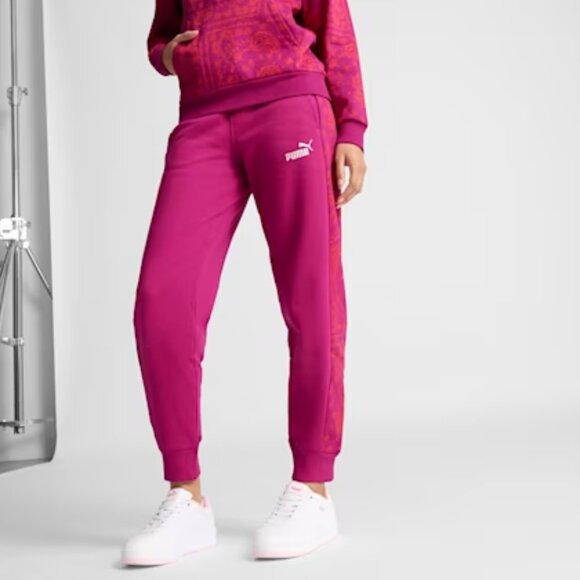 Essentials + Puma Paisley AOP Jogger Pant | Size L | Magenta - Picture 2 of 3